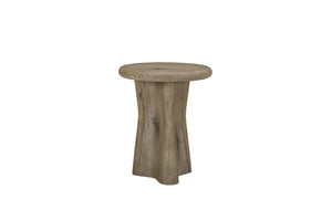 English Elm English Knotty Oak Veneer Round Accent Table Sculptural Base for Entryway or Bedroom B2699P437957