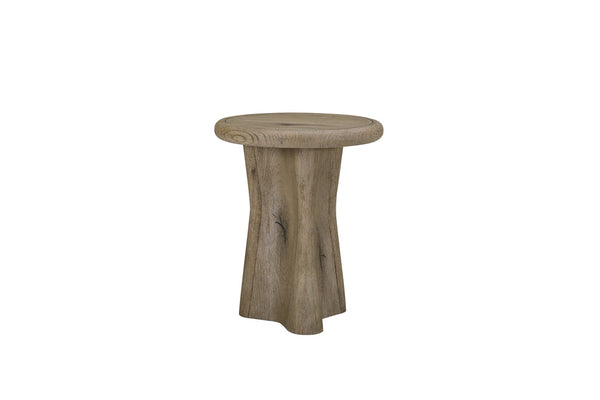 English Elm English Knotty Oak Veneer Round Accent Table Sculptural Base for Entryway or Bedroom B2699P437957