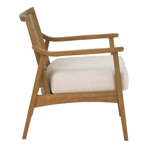 OSP Home Furnishings Alaina Cane Back Arm Chair Linen