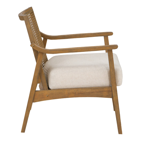 OSP Home Furnishings Alaina Cane Back Arm Chair Linen