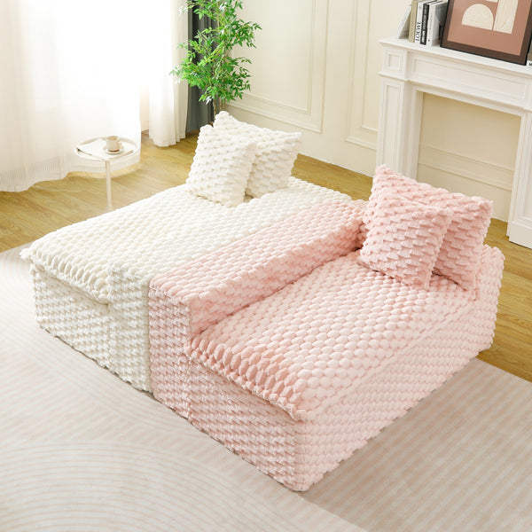 English Elm Luxury Color-Block Turtle Velvet Sofa - Versatile Modular Design For Stylish Living Room Comfort W3371S00044