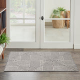 Nourison Textured Home TXH02 Machine Made Power-loomed Borderless Design Indoor Only Modern Scandinavian Rug Charcoal Ivory, Charcoal Ivory 100% Polyester 841491141519