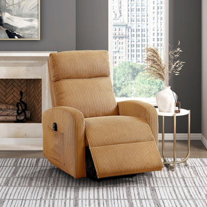 English Elm Contemporary Power Lift Chair Recliner with Plush Corduroy, Foam-Over-Coil Support & Side Pocket Yellow 31 L x 29 W x 24 H B011P395834