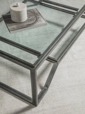 Lexington Artistica Home Byron Rectangular Cocktail Table - Handcrafted Iron Design With Beveled Glass Top For Modern Elegance St. Laurent Wood 2230-945-44
