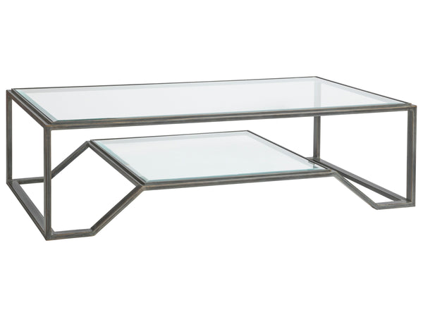 Lexington Artistica Home Byron Rectangular Cocktail Table - Handcrafted Iron Design With Beveled Glass Top For Modern Elegance St. Laurent Wood 2230-945-44