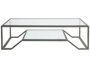 Lexington Artistica Home Byron Rectangular Cocktail Table - Handcrafted Iron Design With Beveled Glass Top For Modern Elegance St. Laurent Wood 2230-945-44