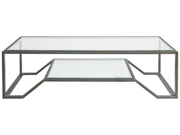 Lexington Artistica Home Byron Rectangular Cocktail Table - Handcrafted Iron Design With Beveled Glass Top For Modern Elegance St. Laurent Wood 2230-945-44