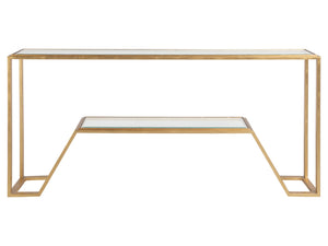 Lexington Artistica Home Byron Console - Exquisite Hand-forged Iron Design With Elegant Beveled Glass For Modern Spaces Gold Leaf Wood 2230-966-48