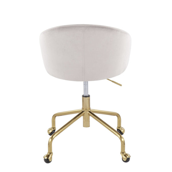 English Elm Task Chair with Black Velvet Seat and Glam Metal Base for Home Office Gold,Silver B202P474177
