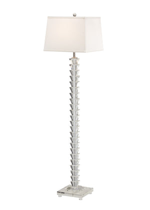 Wildwood Stacked Stacked Crystals Floor Lamp With Solid-Cast Crystal Base, Polished Nickel Accents, 63" Tall 22309