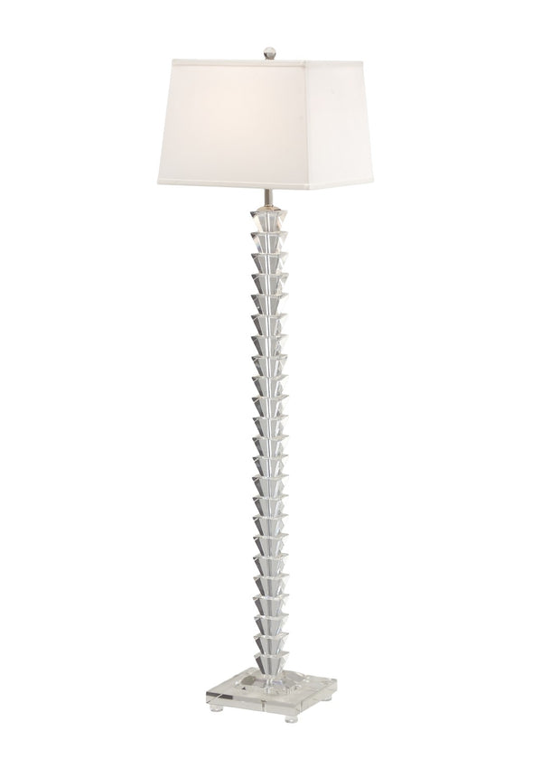Wildwood Stacked Stacked Crystals Floor Lamp With Solid-Cast Crystal Base, Polished Nickel Accents, 63" Tall 22309