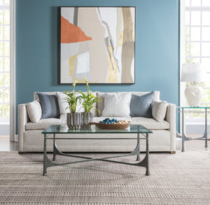 Lexington Artistica Home Bruno Hand-forged Metal Cocktail Table - Exquisite Iron Craftsmanship With Elegant Glass Top Design St. Laurent Wood 2231-945-44