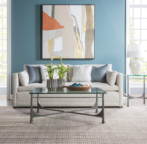 Lexington Artistica Home Bruno Hand-forged Metal Cocktail Table - Exquisite Iron Craftsmanship With Elegant Glass Top Design St. Laurent Wood 2231-945-44