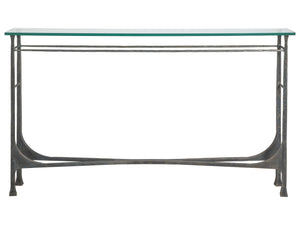Lexington Artistica Home Bruno Console Table - Hand-forged Iron Design With Elegant Glass Top For Timeless Home Decor St. Laurent Wood 2231-966-44
