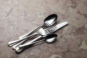 Lenox Golden Juilliard Stainless Steel Flatware with Mirror Polish and Glam Gold Tips 2231020AL20