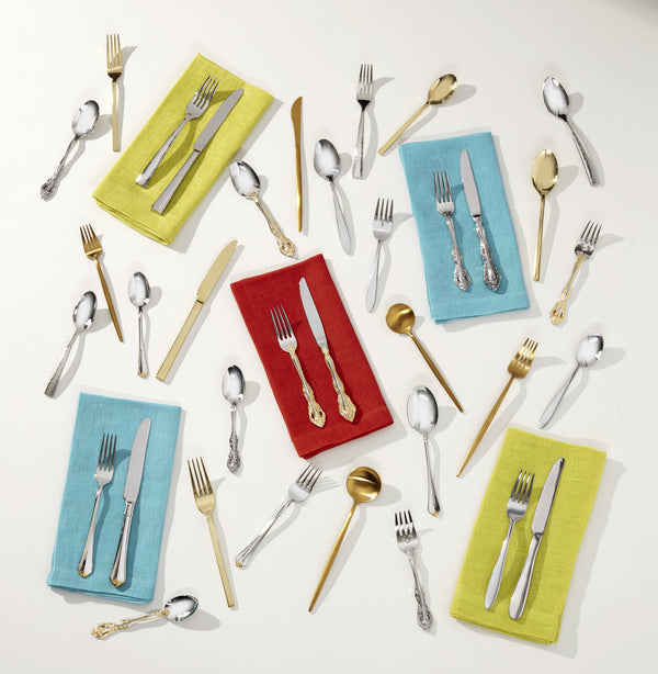 Lenox Golden Juilliard Stainless Steel Flatware with Mirror Polish and Glam Gold Tips 2231020AL20