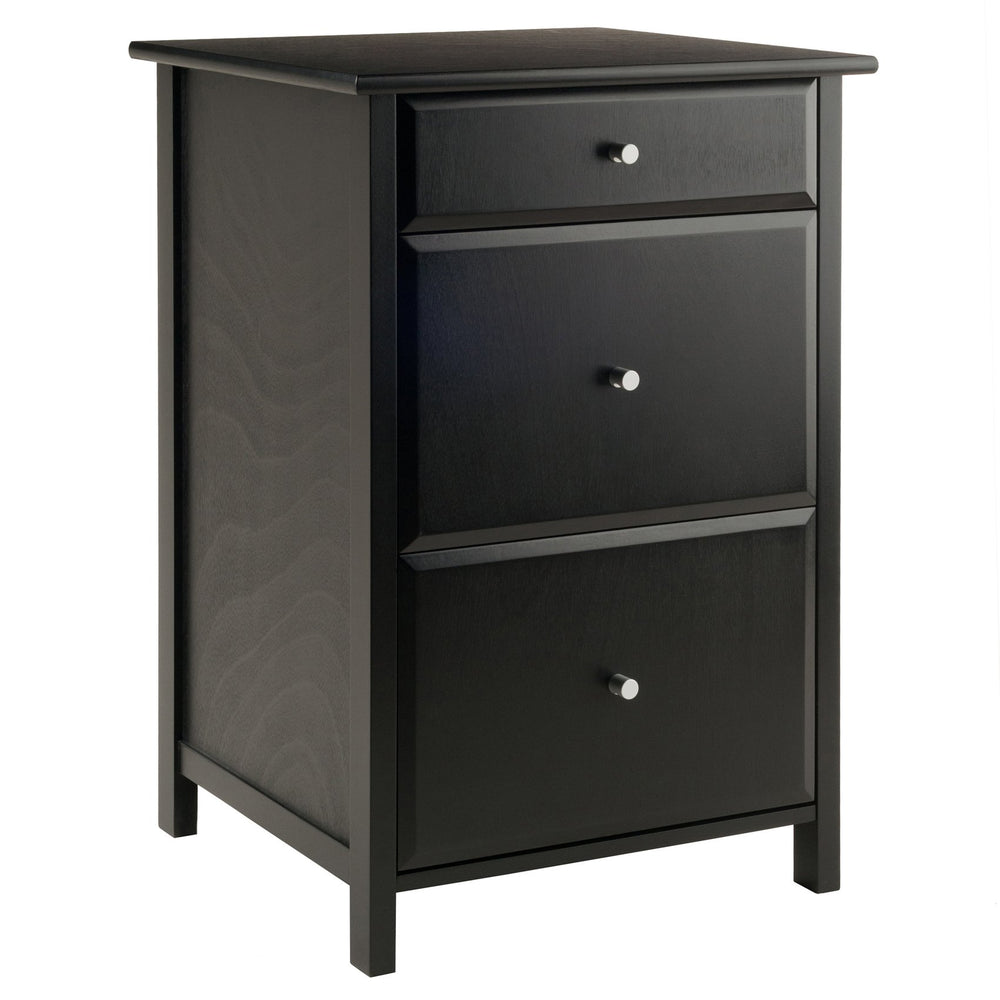 Winsome Wood Delta Home Office File Cabinet - Sleek Black Design With Ample Storage For Files & Essentials Black Composite Wood 22321-winsome-wood