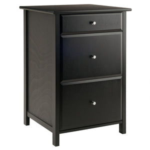 Winsome Wood Delta Home Office File Cabinet - Sleek Black Design With Ample Storage For Files & Essentials Black Composite Wood 22321-winsome-wood