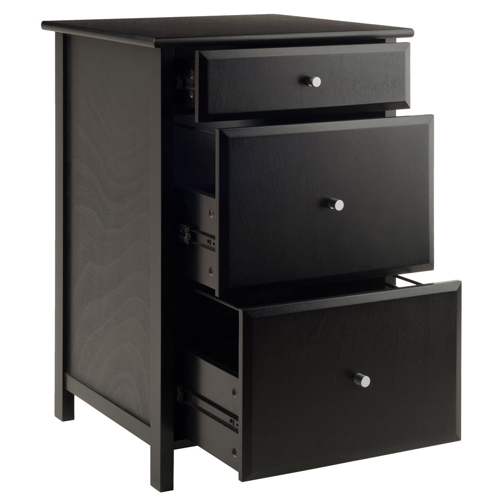 Winsome Wood Delta Home Office File Cabinet - Sleek Black Design With Ample Storage For Files & Essentials Black Composite Wood 22321-winsome-wood