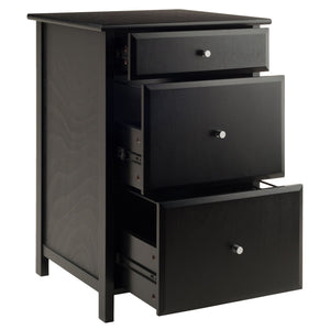 Winsome Wood Delta Home Office File Cabinet - Sleek Black Design With Ample Storage For Files & Essentials Black Composite Wood 22321-winsome-wood