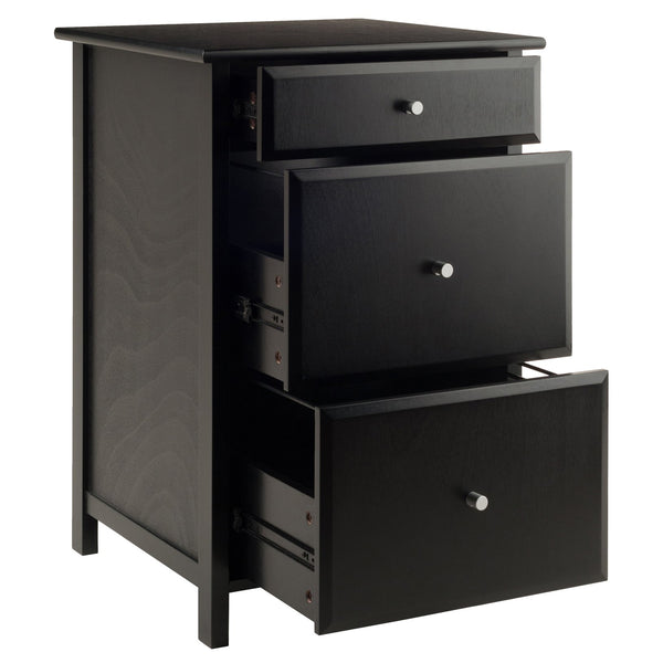 Winsome Wood Delta Home Office File Cabinet - Sleek Black Design With Ample Storage For Files & Essentials Black Composite Wood 22321-winsome-wood