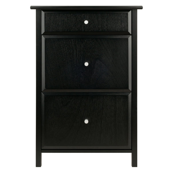 Winsome Wood Delta Home Office File Cabinet - Sleek Black Design With Ample Storage For Files & Essentials Black Composite Wood 22321-winsome-wood