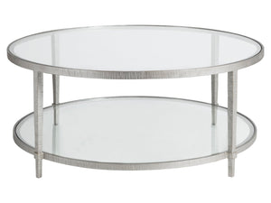 Lexington Artistica Home Claret Hand-forged Round Cocktail Table With Glass Top - Stunning Artisan Metal Design Elegance Argento Wood 2233-943-46