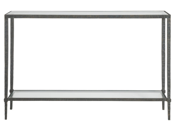 Lexington Artistica Home Claret Console Table - Hand-forged Iron Base With Glass Top, Elegant Design For Home Décor St. Laurent Wood 2233-966-44