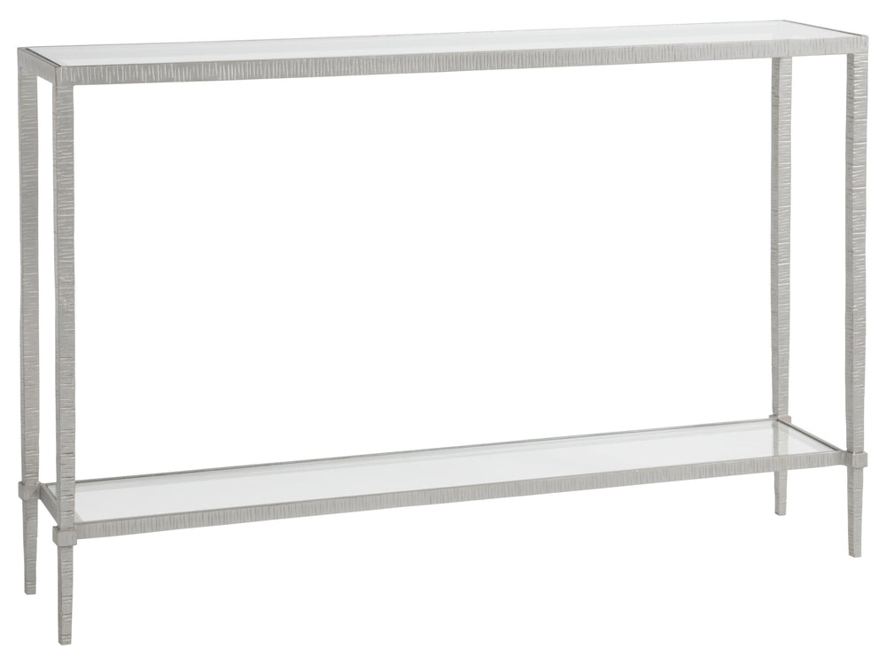 Lexington Artistica Home Claret Console Table - Hand-forged Iron Base With Glass Top, Elegant Design For Home Décor Argento Wood 2233-966-46