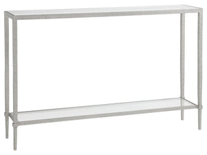 Lexington Artistica Home Claret Console Table - Hand-forged Iron Base With Glass Top, Elegant Design For Home Décor Argento Wood 2233-966-46