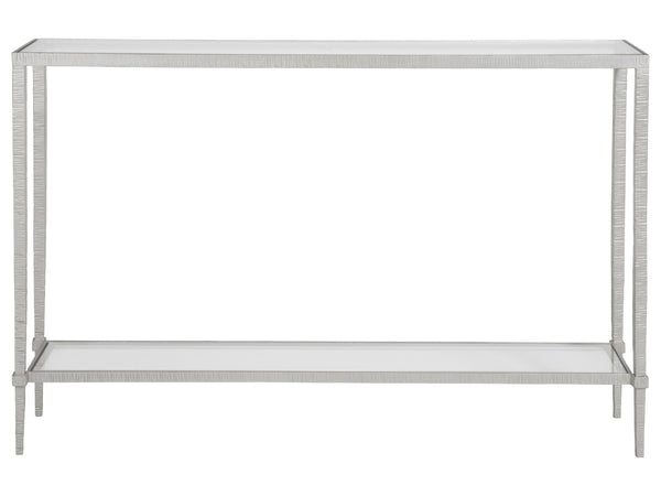 Lexington Artistica Home Claret Console Table - Hand-forged Iron Base With Glass Top, Elegant Design For Home Décor Argento Wood 2233-966-46