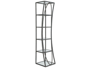 Lexington Artistica Home Ellipse Sculptural Modern Etagere - Hand Forged Iron Design With Exquisite Craftsmanship And Detail St. Laurent Wood 2234-990-44