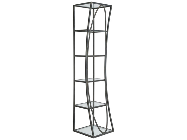 Lexington Artistica Home Ellipse Sculptural Modern Etagere - Hand Forged Iron Design With Exquisite Craftsmanship And Detail St. Laurent Wood 2234-990-44