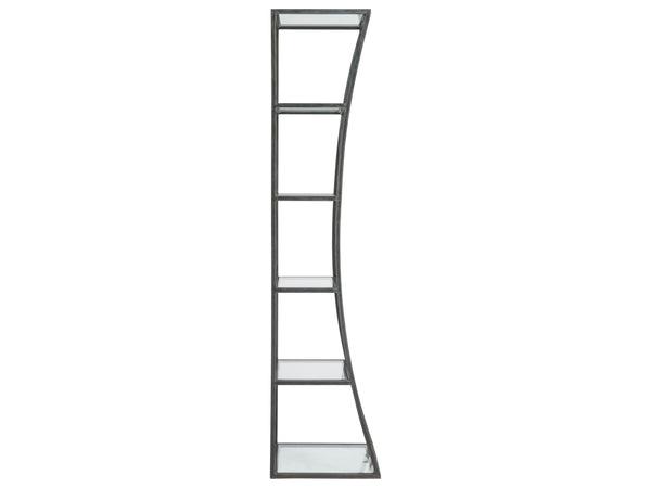 Lexington Artistica Home Ellipse Sculptural Modern Etagere - Hand Forged Iron Design With Exquisite Craftsmanship And Detail St. Laurent Wood 2234-990-44