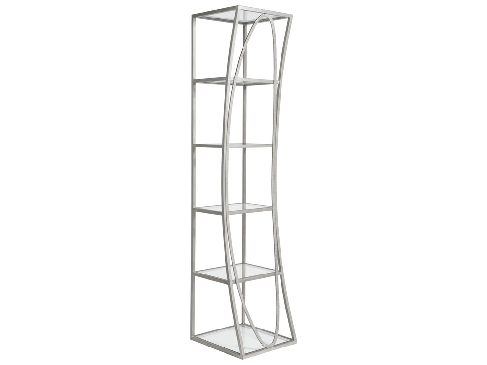 Lexington Artistica Home Ellipse Sculptural Modern Etagere - Hand Forged Iron Design With Exquisite Craftsmanship And Detail Argento Wood 2234-990-46