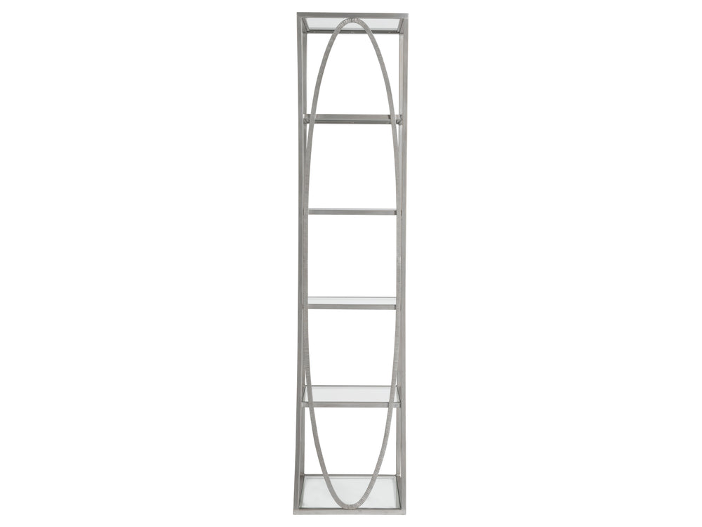 Lexington Artistica Home Ellipse Sculptural Modern Etagere - Hand Forged Iron Design With Exquisite Craftsmanship And Detail Argento Wood 2234-990-46