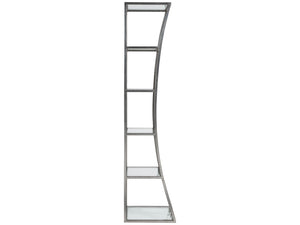 Lexington Artistica Home Ellipse Sculptural Modern Etagere - Hand Forged Iron Design With Exquisite Craftsmanship And Detail Silver Leaf Wood 2234-990-47