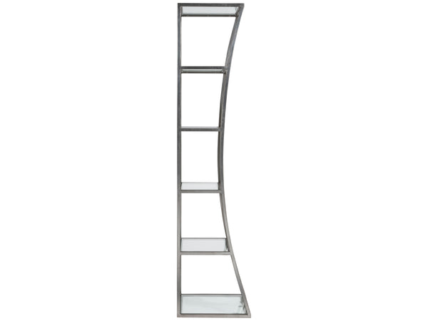 Lexington Artistica Home Ellipse Sculptural Modern Etagere - Hand Forged Iron Design With Exquisite Craftsmanship And Detail Silver Leaf Wood 2234-990-47