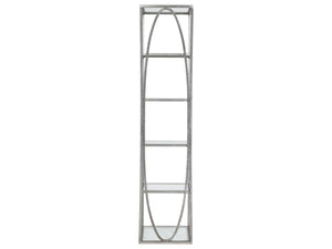 Lexington Artistica Home Ellipse Sculptural Modern Etagere - Hand Forged Iron Design With Exquisite Craftsmanship And Detail Silver Leaf Wood 2234-990-47