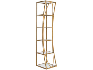 Lexington Artistica Home Ellipse Sculptural Modern Etagere - Hand Forged Iron Design With Exquisite Craftsmanship And Detail Gold Leaf Wood 2234-990-48