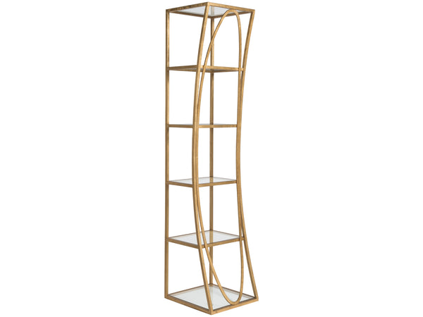 Lexington Artistica Home Ellipse Sculptural Modern Etagere - Hand Forged Iron Design With Exquisite Craftsmanship And Detail Gold Leaf Wood 2234-990-48