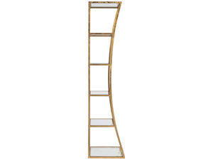 Lexington Artistica Home Ellipse Sculptural Modern Etagere - Hand Forged Iron Design With Exquisite Craftsmanship And Detail Gold Leaf Wood 2234-990-48