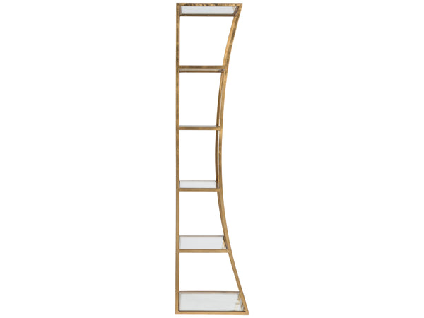Lexington Artistica Home Ellipse Sculptural Modern Etagere - Hand Forged Iron Design With Exquisite Craftsmanship And Detail Gold Leaf Wood 2234-990-48