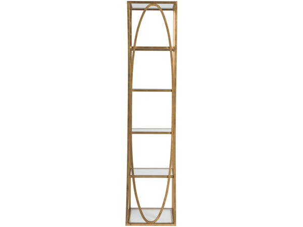 Lexington Artistica Home Ellipse Sculptural Modern Etagere - Hand Forged Iron Design With Exquisite Craftsmanship And Detail Gold Leaf Wood 2234-990-48