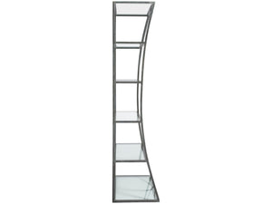 Lexington Artistica Home Ellipse Etagere - Hand Forged Iron Shelving Unit With Stunning Glass Tops For Sophisticated Spaces St. Laurent Wood 2234-991-44