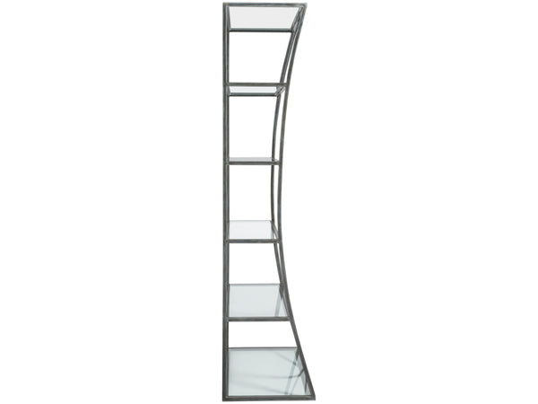 Lexington Artistica Home Ellipse Etagere - Hand Forged Iron Shelving Unit With Stunning Glass Tops For Sophisticated Spaces St. Laurent Wood 2234-991-44