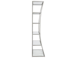 Lexington Artistica Home Ellipse Etagere - Hand Forged Iron Shelving Unit With Stunning Glass Tops For Sophisticated Spaces Argento Wood 2234-991-46