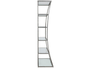 Lexington Artistica Home Ellipse Etagere - Hand Forged Iron Shelving Unit With Stunning Glass Tops For Sophisticated Spaces Silver Leaf Wood 2234-991-47