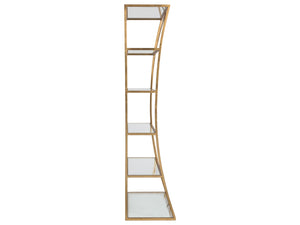 Lexington Artistica Home Ellipse Etagere - Hand Forged Iron Shelving Unit With Stunning Glass Tops For Sophisticated Spaces Gold Leaf Wood 2234-991-48