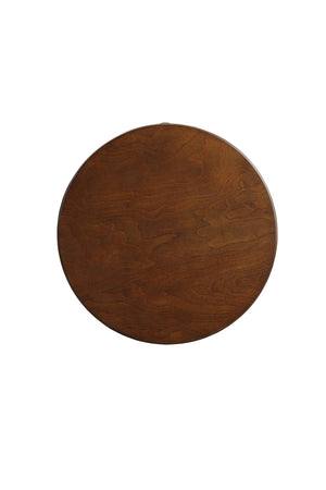English Elm Alysa Walnut Round Accent Table with Drawer & Shelf, Cabriole Legs, Compact Durable Side Table B2726P265216